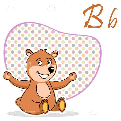 Happy Bear with the Letter B